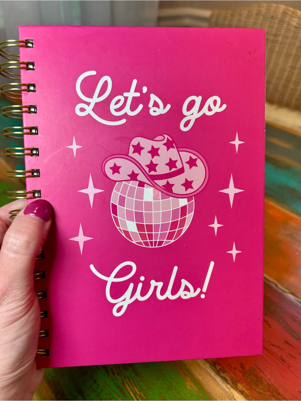 Let's Go Girls! Pink Spiral Notebook NWOT